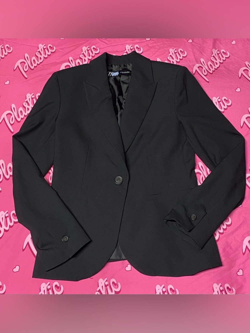 NWOT Zara Tailored Black Blazer Office Work Professional Suit Jacket Button Coat